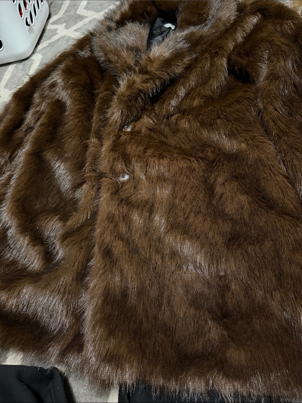 Me s 46R brown faux fur shaggy coat / NEW